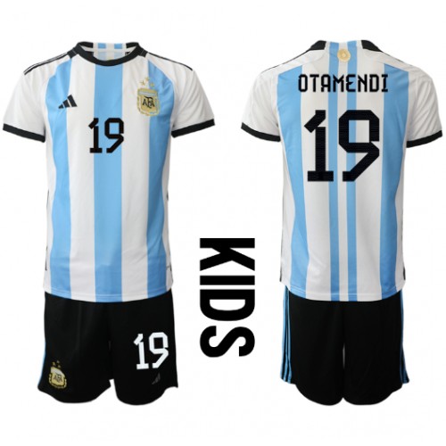 nitrogen gold border Echipament fotbal Argentina Nicolas Otamendi #19 Tricou Acasa Mondial 2022  pentru copii maneca scurta (+ Pantaloni scurti) | tricouridefotbal.com