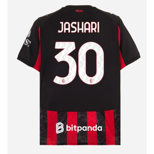 Echipament fotbal AC Milan Ardon Jashari #30 Tricou Acasa 2025-26 maneca scurta Echipament fotbal AC Milan Ardon Jashari #30 Tricou Acasa 2025-26 maneca scurta