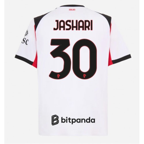 Echipament fotbal AC Milan Ardon Jashari #30 Tricou Deplasare 2025-26 maneca scurta Echipament fotbal AC Milan Ardon Jashari #30 Tricou Deplasare 2025-26 maneca scurta