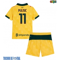 Echipament fotbal AC Milan Christian Pulisic #11 Tricou Treilea 2025-26 pentru copii maneca scurta (+ Pantaloni scurti)