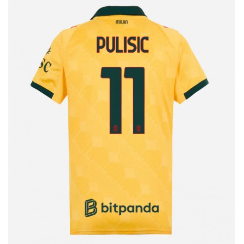Echipament fotbal AC Milan Christian Pulisic #11 Tricou Treilea 2025-26 pentru femei maneca scurta Echipament fotbal AC Milan Christian Pulisic #11 Tricou Treilea 2025-26 pentru femei maneca scurta