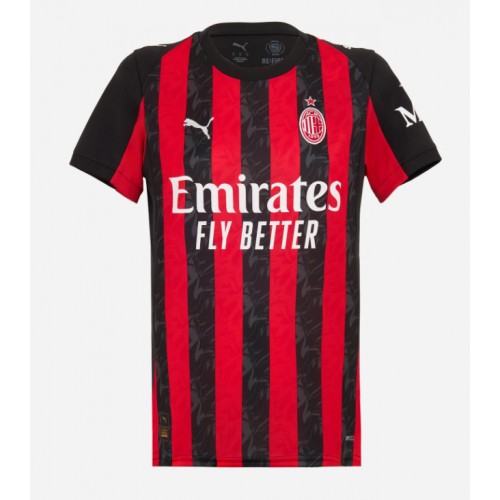 Echipament fotbal AC Milan Christopher Nkunku #18 Tricou Acasa 2025-26 pentru femei maneca scurta Echipament fotbal AC Milan Christopher Nkunku #18 Tricou Acasa 2025-26 pentru femei maneca scurta