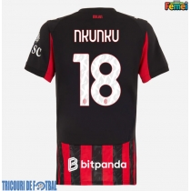 Echipament fotbal AC Milan Christopher Nkunku #18 Tricou Acasa 2025-26 pentru femei maneca scurta