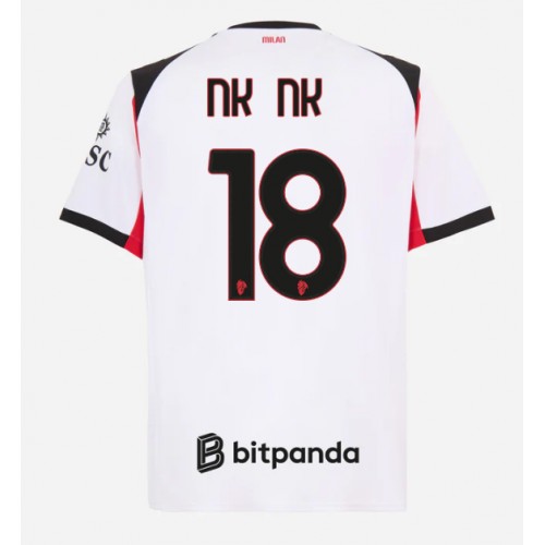 Echipament fotbal AC Milan Christopher Nkunku #18 Tricou Deplasare 2025-26 maneca scurta Echipament fotbal AC Milan Christopher Nkunku #18 Tricou Deplasare 2025-26 maneca scurta