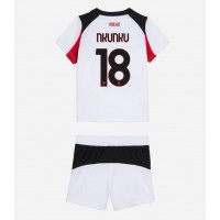 Echipament fotbal AC Milan Christopher Nkunku #18 Tricou Deplasare 2025-26 pentru copii maneca scurta (+ Pantaloni scurti)