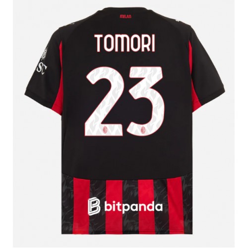 Echipament fotbal AC Milan Fikayo Tomori #23 Tricou Acasa 2025-26 maneca scurta Echipament fotbal AC Milan Fikayo Tomori #23 Tricou Acasa 2025-26 maneca scurta