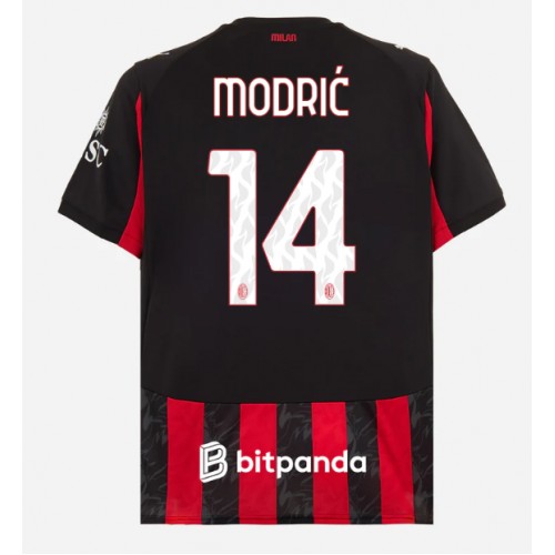 Echipament fotbal AC Milan Luka Modric #14 Tricou Acasa 2025-26 maneca scurta Echipament fotbal AC Milan Luka Modric #14 Tricou Acasa 2025-26 maneca scurta