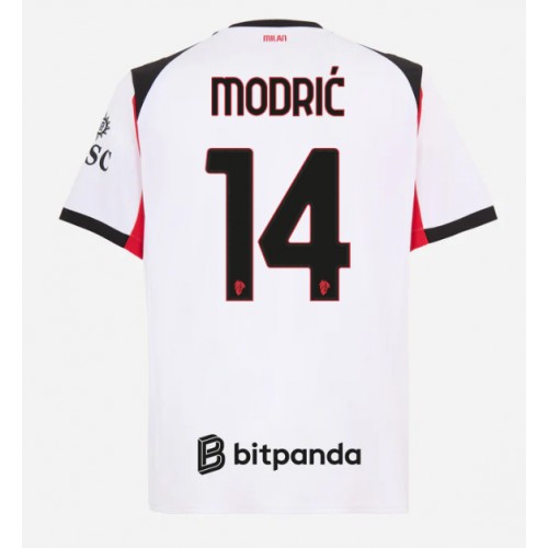 Echipament fotbal AC Milan Luka Modric #14 Tricou Deplasare 2025-26 maneca scurta Echipament fotbal AC Milan Luka Modric #14 Tricou Deplasare 2025-26 maneca scurta