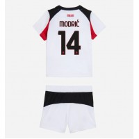 Echipament fotbal AC Milan Luka Modric #14 Tricou Deplasare 2025-26 pentru copii maneca scurta (+ Pantaloni scurti)