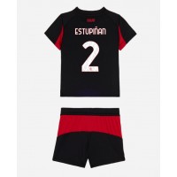 Echipament fotbal AC Milan Pervis Estupinan #2 Tricou Acasa 2025-26 pentru copii maneca scurta (+ Pantaloni scurti)