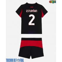 Echipament fotbal AC Milan Pervis Estupinan #2 Tricou Acasa 2025-26 pentru copii maneca scurta (+ Pantaloni scurti)