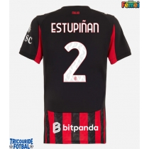 Echipament fotbal AC Milan Pervis Estupinan #2 Tricou Acasa 2025-26 pentru femei maneca scurta