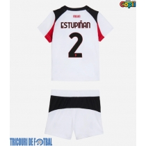 Echipament fotbal AC Milan Pervis Estupinan #2 Tricou Deplasare 2025-26 pentru copii maneca scurta (+ Pantaloni scurti)