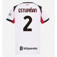 Echipament fotbal AC Milan Pervis Estupinan #2 Tricou Deplasare 2025-26 pentru femei maneca scurta