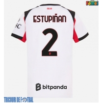 Echipament fotbal AC Milan Pervis Estupinan #2 Tricou Deplasare 2025-26 pentru femei maneca scurta