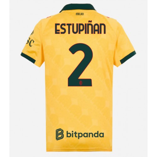 Echipament fotbal AC Milan Pervis Estupinan #2 Tricou Treilea 2025-26 pentru femei maneca scurta Echipament fotbal AC Milan Pervis Estupinan #2 Tricou Treilea 2025-26 pentru femei maneca scurta