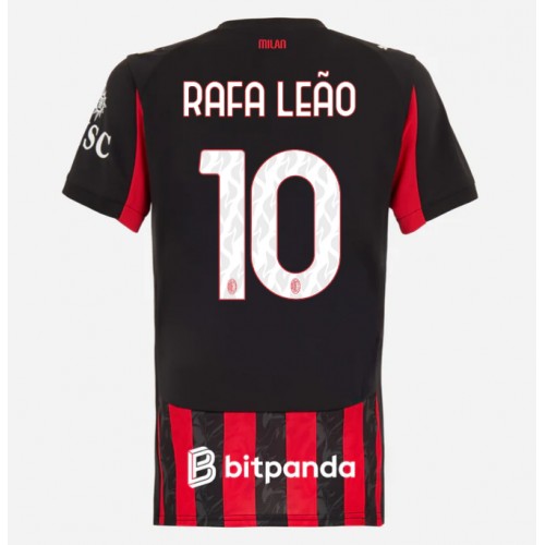 Echipament fotbal AC Milan Rafael Leao #10 Tricou Acasa 2025-26 pentru femei maneca scurta Echipament fotbal AC Milan Rafael Leao #10 Tricou Acasa 2025-26 pentru femei maneca scurta