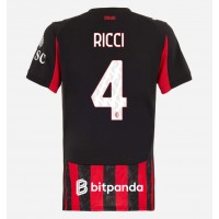 Echipament fotbal AC Milan Samuele Ricci #4 Tricou Acasa 2025-26 pentru femei maneca scurta