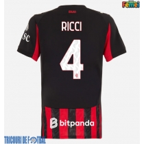 Echipament fotbal AC Milan Samuele Ricci #4 Tricou Acasa 2025-26 pentru femei maneca scurta