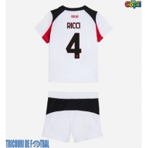 Echipament fotbal AC Milan Samuele Ricci #4 Tricou Deplasare 2025-26 pentru copii maneca scurta (+ Pantaloni scurti)