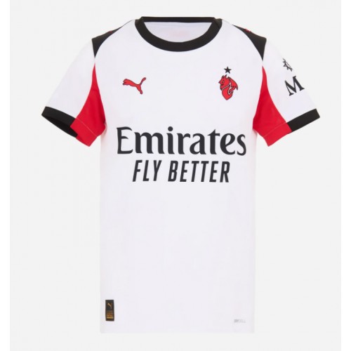 Echipament fotbal AC Milan Samuele Ricci #4 Tricou Deplasare 2025-26 pentru femei maneca scurta Echipament fotbal AC Milan Samuele Ricci #4 Tricou Deplasare 2025-26 pentru femei maneca scurta