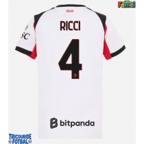 Echipament fotbal AC Milan Samuele Ricci #4 Tricou Deplasare 2025-26 pentru femei maneca scurta