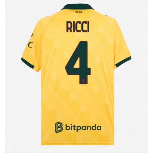 Echipament fotbal AC Milan Samuele Ricci #4 Tricou Treilea 2025-26 maneca scurta Echipament fotbal AC Milan Samuele Ricci #4 Tricou Treilea 2025-26 maneca scurta
