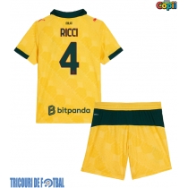 Echipament fotbal AC Milan Samuele Ricci #4 Tricou Treilea 2025-26 pentru copii maneca scurta (+ Pantaloni scurti)