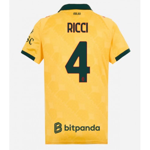 Echipament fotbal AC Milan Samuele Ricci #4 Tricou Treilea 2025-26 pentru femei maneca scurta Echipament fotbal AC Milan Samuele Ricci #4 Tricou Treilea 2025-26 pentru femei maneca scurta