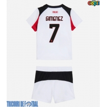 Echipament fotbal AC Milan Santiago Gimenez #7 Tricou Deplasare 2025-26 pentru copii maneca scurta (+ Pantaloni scurti)