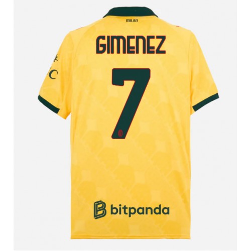 Echipament fotbal AC Milan Santiago Gimenez #7 Tricou Treilea 2025-26 maneca scurta Echipament fotbal AC Milan Santiago Gimenez #7 Tricou Treilea 2025-26 maneca scurta