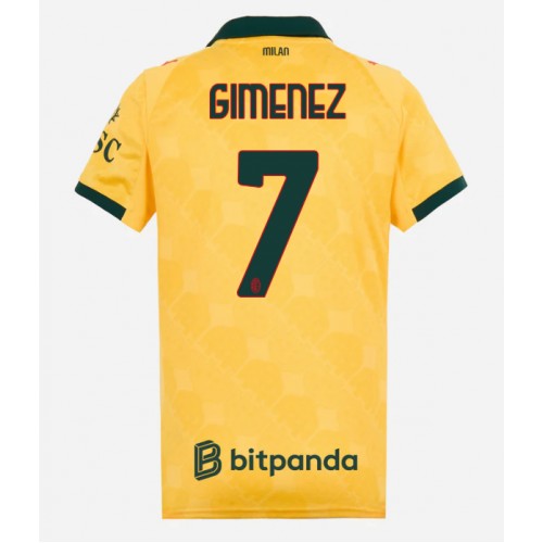 Echipament fotbal AC Milan Santiago Gimenez #7 Tricou Treilea 2025-26 pentru femei maneca scurta Echipament fotbal AC Milan Santiago Gimenez #7 Tricou Treilea 2025-26 pentru femei maneca scurta