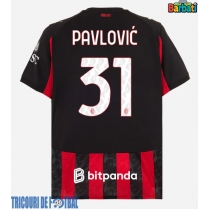 Echipament fotbal AC Milan Strahinja Pavlovic #31 Tricou Acasa 2025-26 maneca scurta