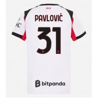 Echipament fotbal AC Milan Strahinja Pavlovic #31 Tricou Deplasare 2025-26 pentru femei maneca scurta