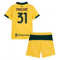 Echipament fotbal AC Milan Strahinja Pavlovic #31 Tricou Treilea 2025-26 pentru copii maneca scurta (+ Pantaloni scurti)