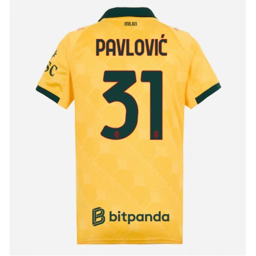 Echipament fotbal AC Milan Strahinja Pavlovic #31 Tricou Treilea 2025-26 pentru femei maneca scurta Echipament fotbal AC Milan Strahinja Pavlovic #31 Tricou Treilea 2025-26 pentru femei maneca scurta
