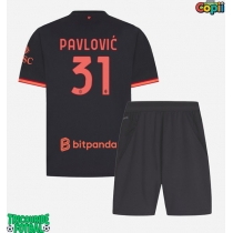 Echipament fotbal AC Milan Strahinja Pavlovic #31 Tricou Treilea 2026-27 pentru copii maneca scurta (+ Pantaloni scurti)