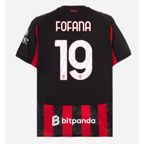 Echipament fotbal AC Milan Youssouf Fofana #19 Tricou Acasa 2025-26 maneca scurta Echipament fotbal AC Milan Youssouf Fofana #19 Tricou Acasa 2025-26 maneca scurta
