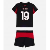 Echipament fotbal AC Milan Youssouf Fofana #19 Tricou Acasa 2025-26 pentru copii maneca scurta (+ Pantaloni scurti)