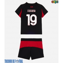 Echipament fotbal AC Milan Youssouf Fofana #19 Tricou Acasa 2025-26 pentru copii maneca scurta (+ Pantaloni scurti)