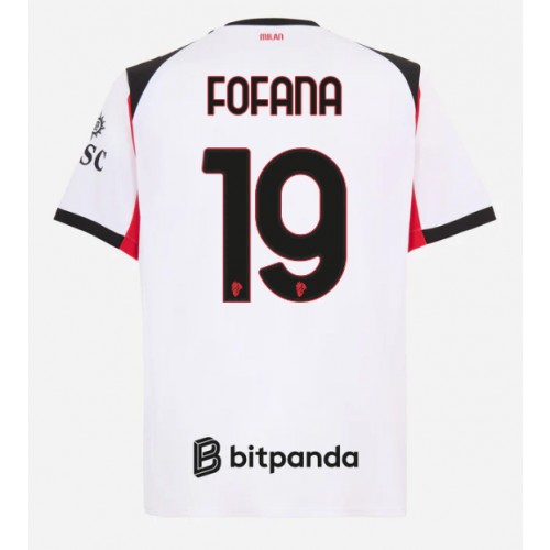 Echipament fotbal AC Milan Youssouf Fofana #19 Tricou Deplasare 2025-26 maneca scurta Echipament fotbal AC Milan Youssouf Fofana #19 Tricou Deplasare 2025-26 maneca scurta