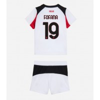 Echipament fotbal AC Milan Youssouf Fofana #19 Tricou Deplasare 2025-26 pentru copii maneca scurta (+ Pantaloni scurti)