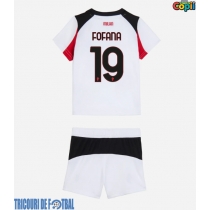 Echipament fotbal AC Milan Youssouf Fofana #19 Tricou Deplasare 2025-26 pentru copii maneca scurta (+ Pantaloni scurti)