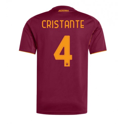 Echipament fotbal AS Roma Bryan Cristante #4 Tricou Acasa 2025-26 maneca scurta Echipament fotbal AS Roma Bryan Cristante #4 Tricou Acasa 2025-26 maneca scurta