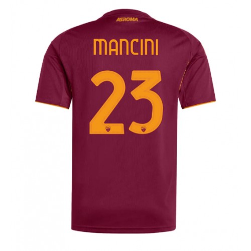 Echipament fotbal AS Roma Gianluca Mancini #23 Tricou Acasa 2025-26 maneca scurta Echipament fotbal AS Roma Gianluca Mancini #23 Tricou Acasa 2025-26 maneca scurta
