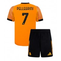 Echipament fotbal AS Roma Lorenzo Pellegrini #7 Tricou Deplasare 2025-26 pentru copii maneca scurta (+ Pantaloni scurti)
