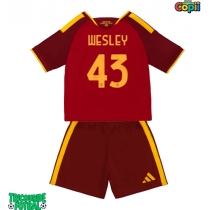 Echipament fotbal AS Roma Wesley Franca #43 Tricou Acasa 2026-27 pentru copii maneca scurta (+ Pantaloni scurti)