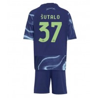 Echipament fotbal Ajax Josip Sutalo #37 Tricou Deplasare 2025-26 pentru copii maneca scurta (+ Pantaloni scurti)