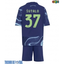Echipament fotbal Ajax Josip Sutalo #37 Tricou Deplasare 2025-26 pentru copii maneca scurta (+ Pantaloni scurti)