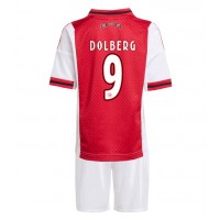 Echipament fotbal Ajax Kasper Dolberg #9 Tricou Acasa 2025-26 pentru copii maneca scurta (+ Pantaloni scurti)